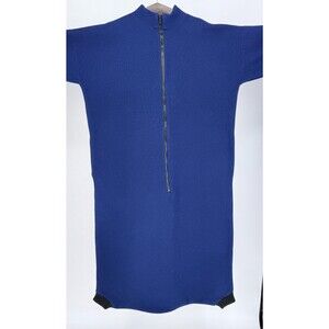 Plow & Hearth Fleece Wearable Blanket Lounger Robe Womens M Blue Zip Front USA